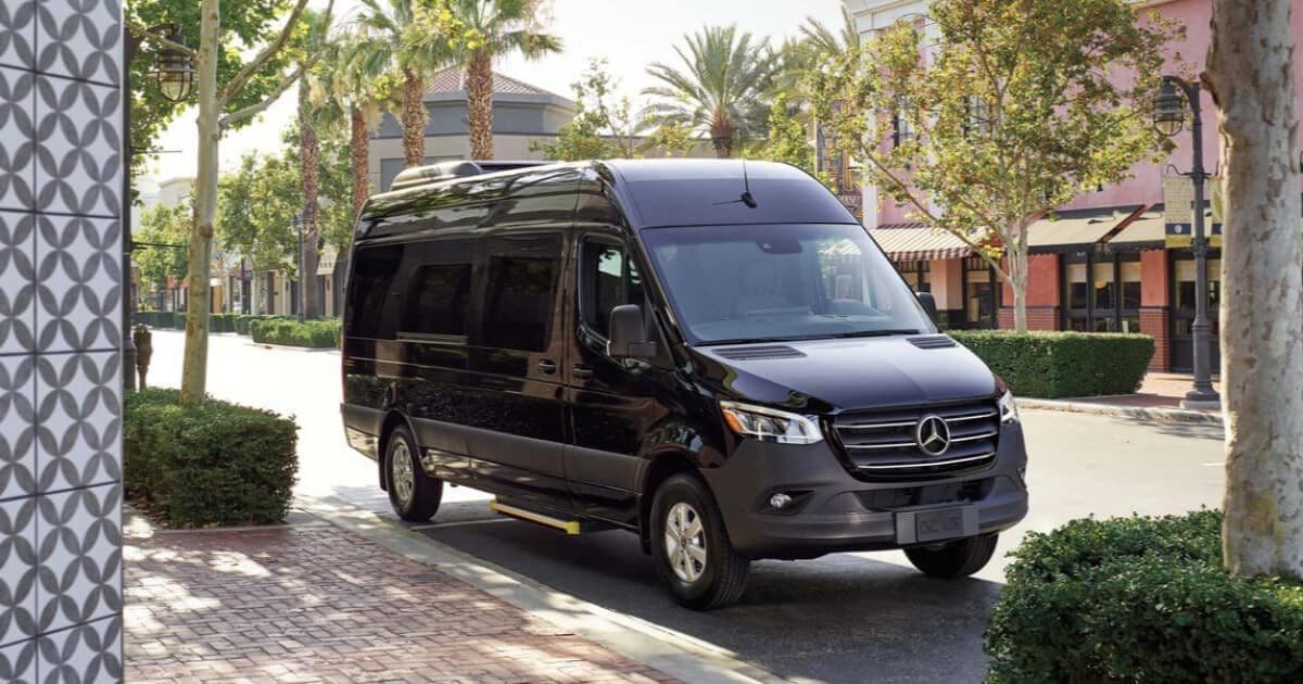 Group loading up a Mercedes Sprinter rental